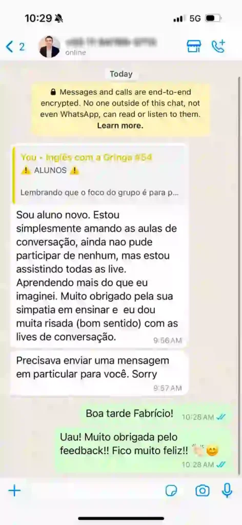 inglês com a gringa